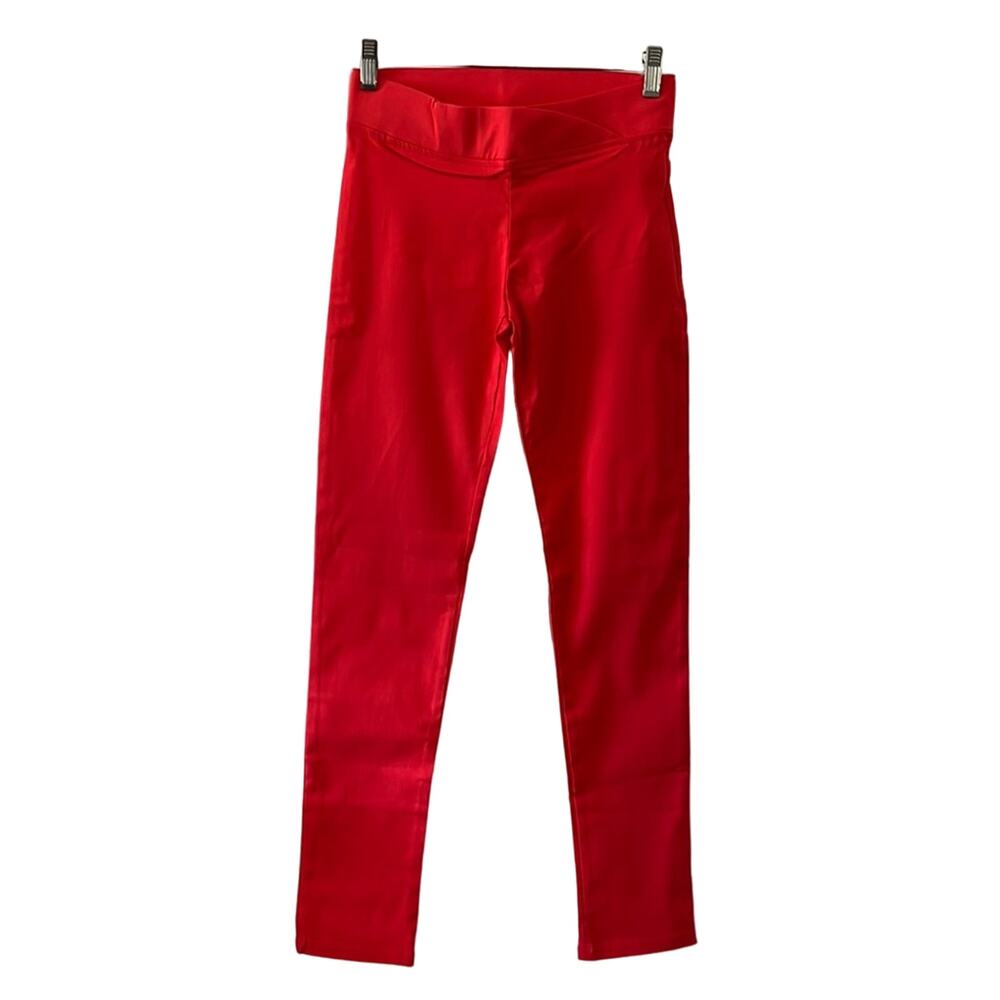 Vizio USA Orange Woven Stretch Skinny Pants Woman Size Small Pull On